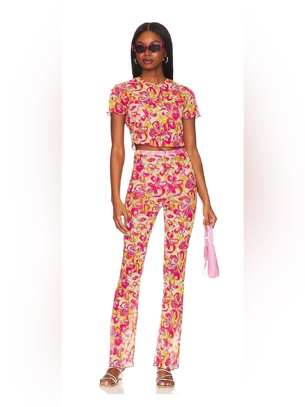 Beach Riot Resortwear Mesh Pant and Shirt Set Small